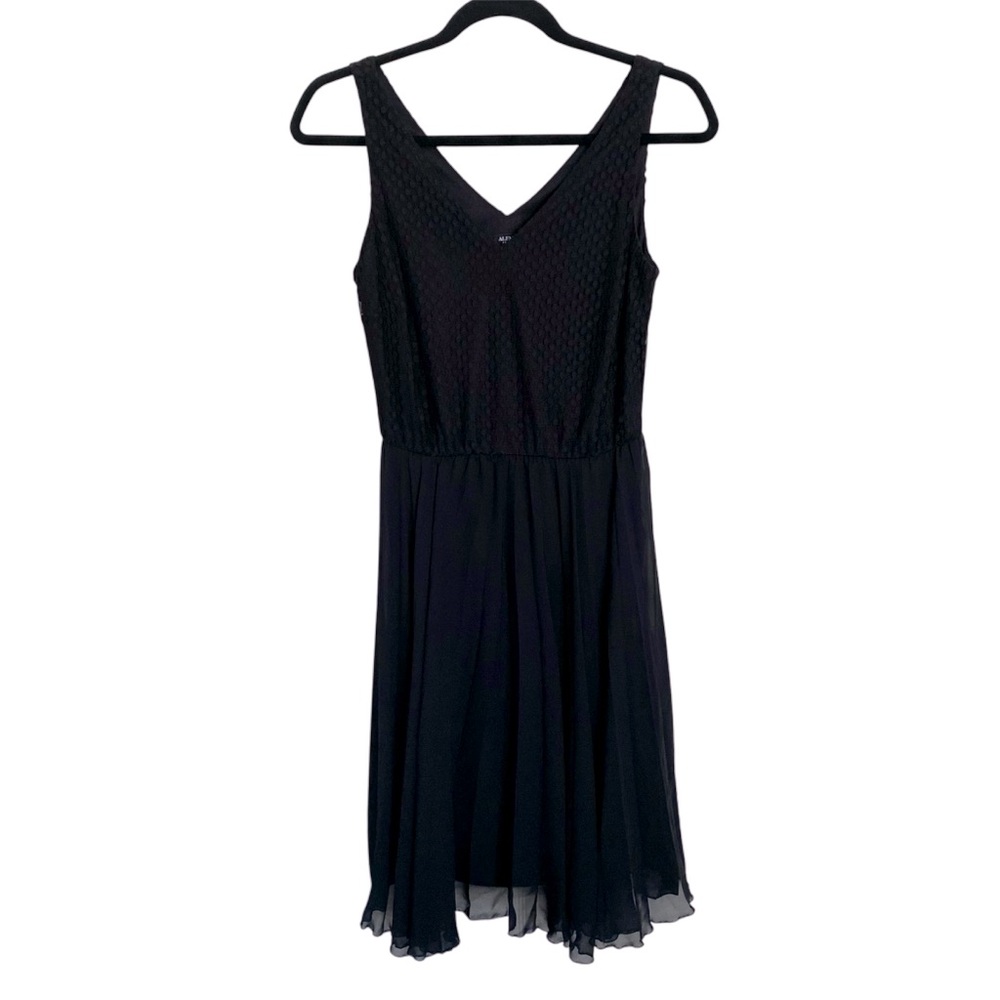 Alfani Dress Women’s 4P Black Fit & Flare Lace Chiffon